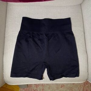 Women's Black High-Waisted Shorts from Amazon Size Large Ribbed